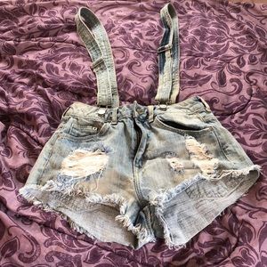 Denim Shorts w/ suspenders